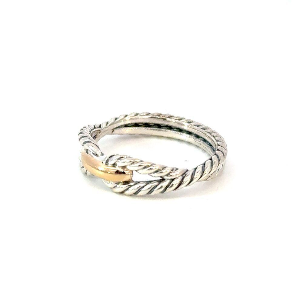 David Yurman Ladies Ring Size 7, 18k Gold & Sterling Silver Estate DY625 - Picture 5 of 6